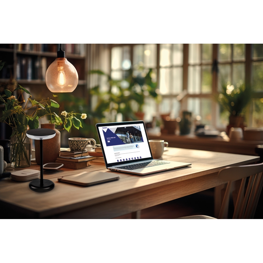 Kanlux 37311 - Candeeiro LED recarregável com regulação  FLUXY LED/1,7W/1800 mAh IP44 preto