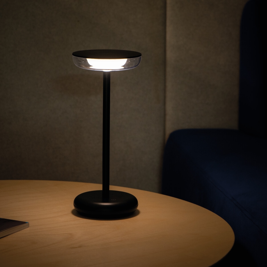 Kanlux 37311 - Candeeiro LED recarregável com regulação  FLUXY LED/1,7W/1800 mAh IP44 preto