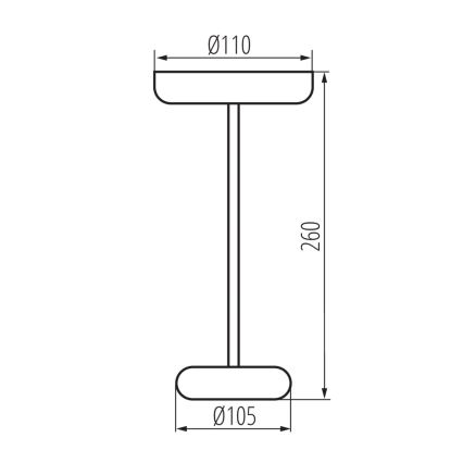 Kanlux 37311 - Candeeiro LED recarregável com regulação  FLUXY LED/1,7W/1800 mAh IP44 preto