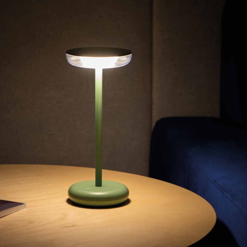 Kanlux 37313- Candeeiro LED recarregável com regulação FLUXY LED/1,7W/1800 mAh IP44 verde