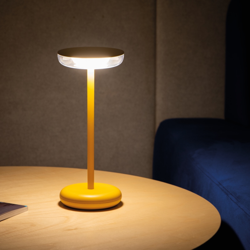 Kanlux 37314 - Candeeiro LED recarregável com regulação FLUXY LED/1,7W/1800 mAh IP44 amarelo