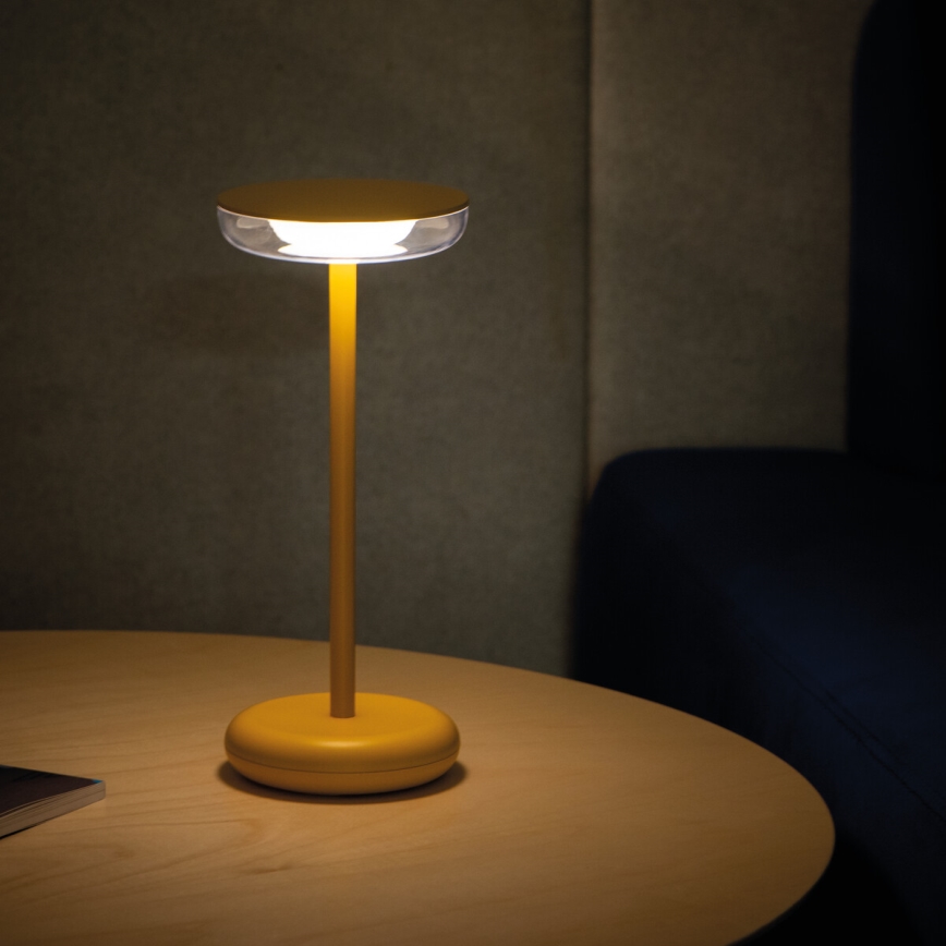 Kanlux 37314 - Candeeiro LED recarregável com regulação FLUXY LED/1,7W/1800 mAh IP44 amarelo