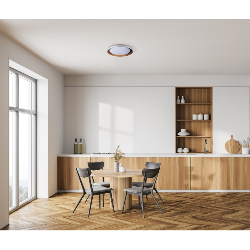 Iluminação de teto LED NIFU LED/17,8W/230V diâmetro 43 cm branco/castanho