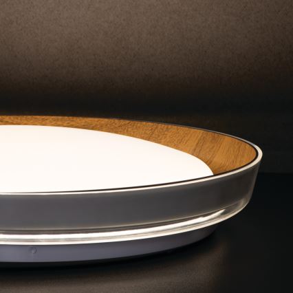 Iluminação de teto LED NIFU LED/17,8W/230V diâmetro 43 cm branco/castanho
