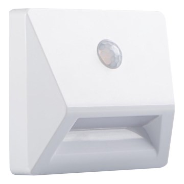 Kanlux 37392 - Candeeiro de embutir LED com sensor de movimento e anoitecer IRS LED/0,3W/3xAAA IP54 branco