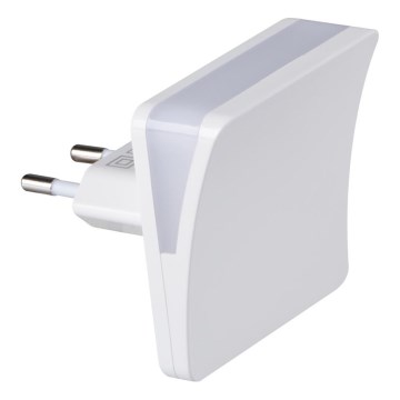 Kanlux 37393 - Luz de orientação LED com sensor de anoitecer para uma tomada HOFI LED/0,28W/230V branco