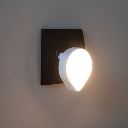 Kanlux 37396 - Luz de orientação LED regulável com sensor de anoitecer para uma tomada ULOV LED/0,5W/230V branco
