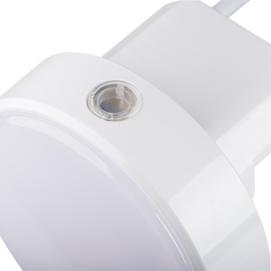 Kanlux 37396 - Luz de orientação LED regulável com sensor de anoitecer para uma tomada ULOV LED/0,5W/230V branco