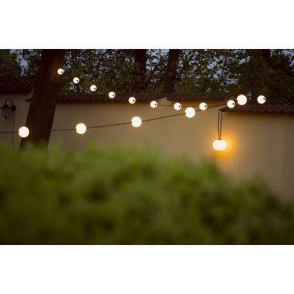 Corrente decorativa para exterior LED GRINALDA STONO 10xLED/10W/230V 6m IP67