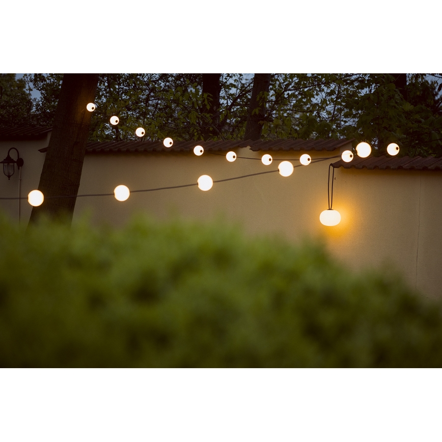Corrente decorativa para exterior LED GRINALDA STONO 10xLED/10W/230V 6m IP67