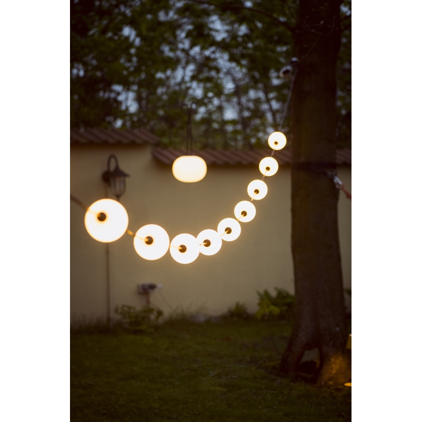Corrente decorativa para exterior LED GRINALDA STONO 10xLED/10W/230V 6m IP67