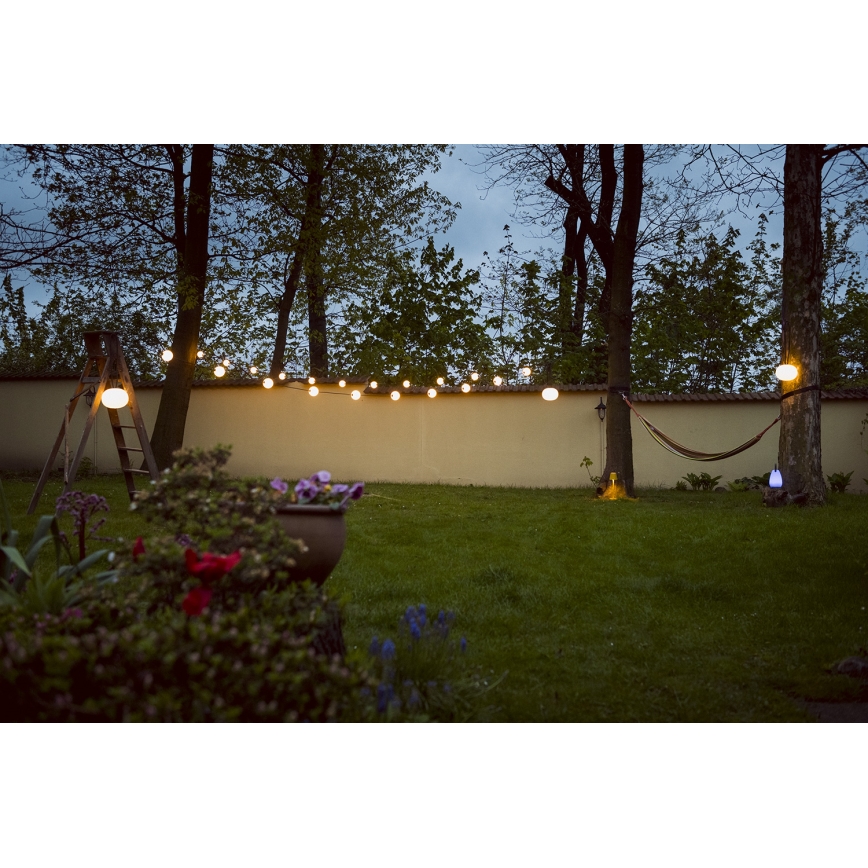 Corrente decorativa para exterior LED GRINALDA STONO 10xLED/10W/230V 6m IP67