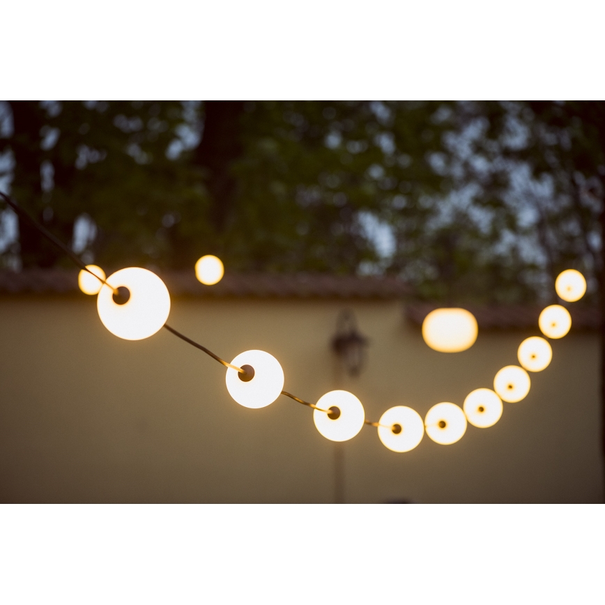 Corrente decorativa para exterior LED GRINALDA STONO 10xLED/10W/230V 6m IP67