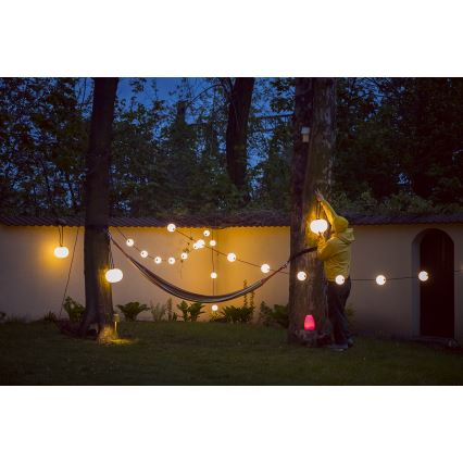Corrente decorativa para exterior LED GRINALDA STONO 10xLED/10W/230V 6m IP67