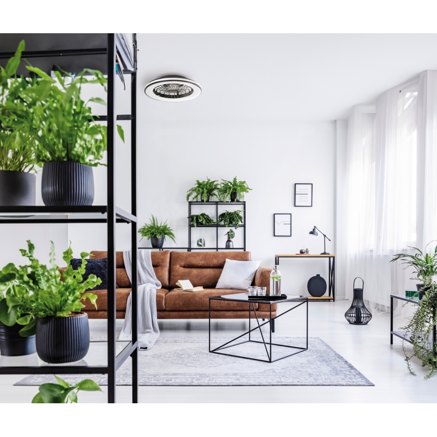 Iluminação de teto LED com regulação e ventoinha PLAVE LED/48W/230V 3000/4000/6500K + comando