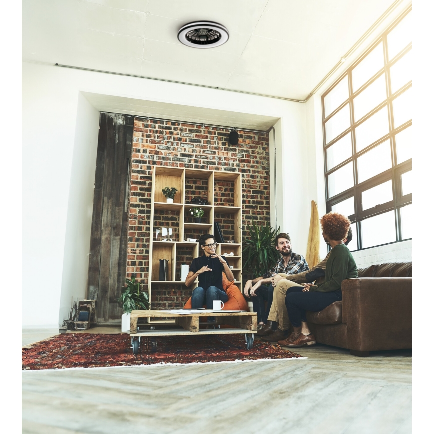 Iluminação de teto LED com regulação e ventoinha PLAVE LED/48W/230V 3000/4000/6500K + comando