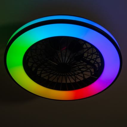 Iluminação de teto LED RGBW com regulação e ventoinha PLAVE LED/48W/230V 3000/4000/6500K + comando