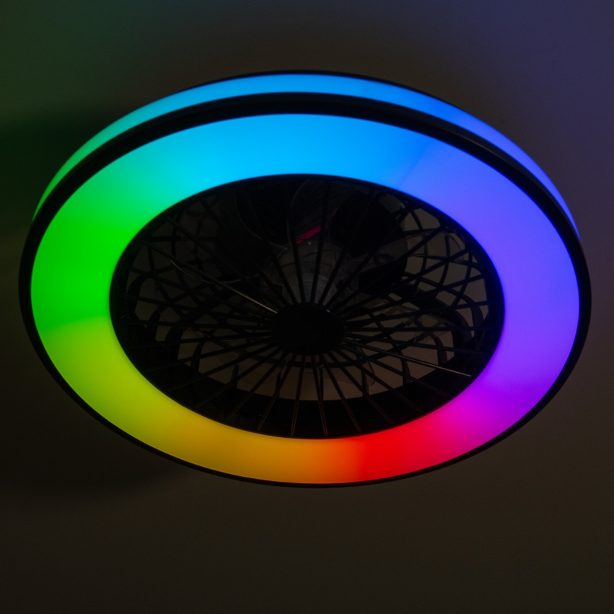 Iluminação de teto LED RGBW com regulação e ventoinha PLAVE LED/48W/230V 3000/4000/6500K + comando