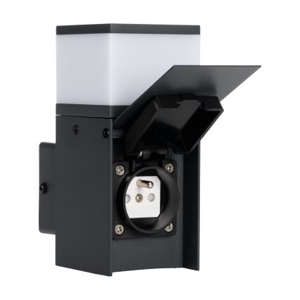 Iluminação de parede exterior com uma tomada DASTEN 1xG9/11W/230V IP44 preto