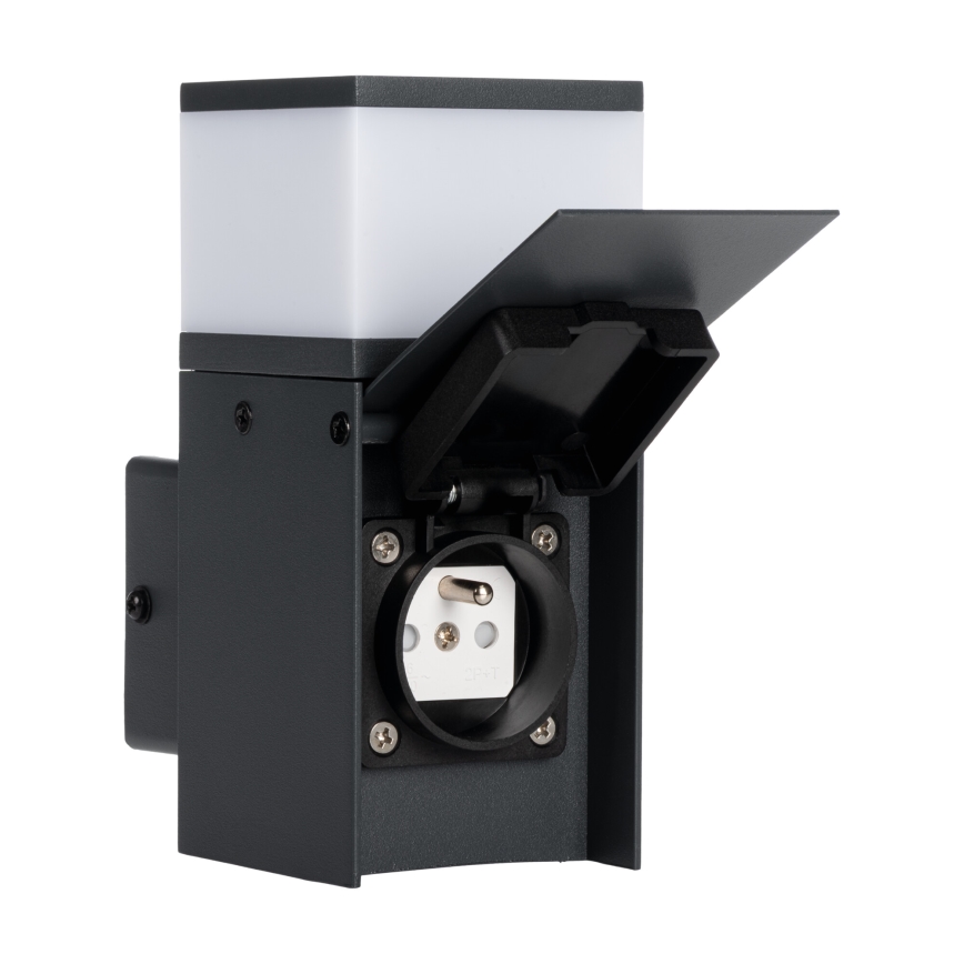 Iluminação de parede exterior com uma tomada DASTEN 1xG9/11W/230V IP44 preto