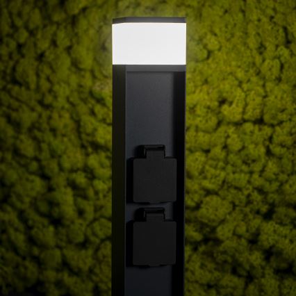 Candeeiro exterior com 2 tomadas DASTEN 1xG9/11W/230V 80 cm IP44 preto