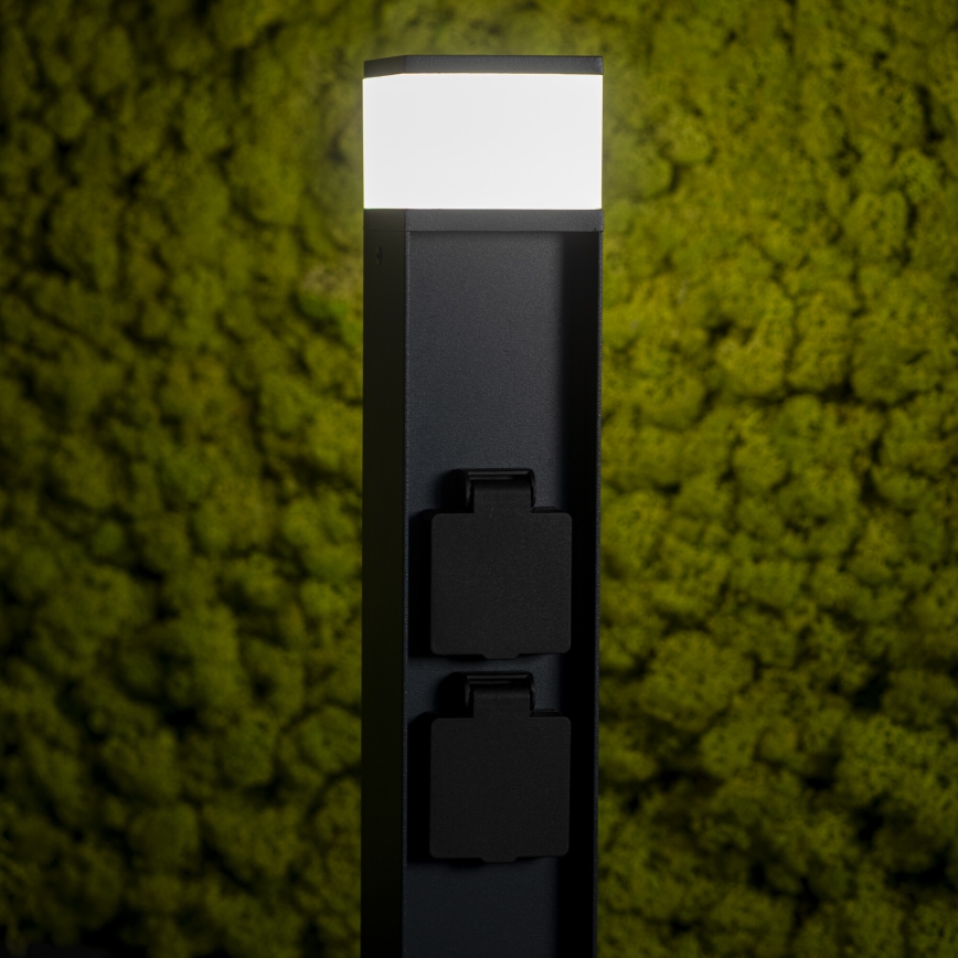 Candeeiro exterior com 2 tomadas DASTEN 1xG9/11W/230V 80 cm IP44 preto