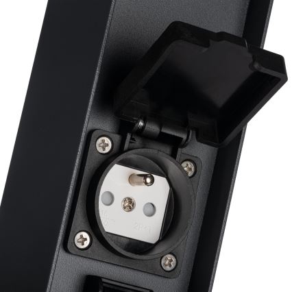 Candeeiro exterior com 2 tomadas DASTEN 1xG9/11W/230V 80 cm IP44 preto