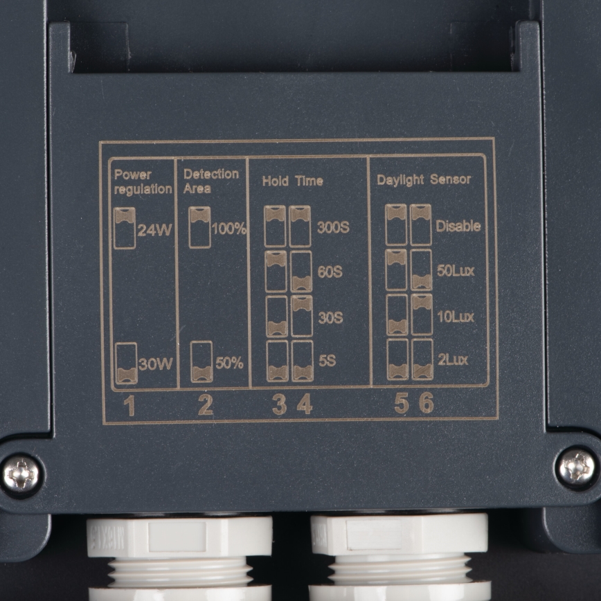 Iluminação de teto exterior LED com sensor de movimento BENO LED/24/30W/230V 3000/3500/4000K IP65 antracite angular