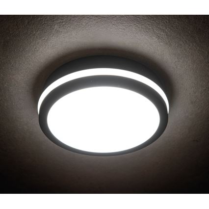 Iluminação de teto exterior LED com sensor de movimento BENO LED/12/18W/230V 3000/3500/4000K IP65 antracite redondo