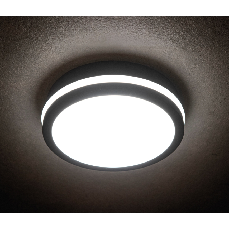 Iluminação de teto exterior LED com sensor de movimento BENO LED/12/18W/230V 3000/3500/4000K IP65 antracite redondo
