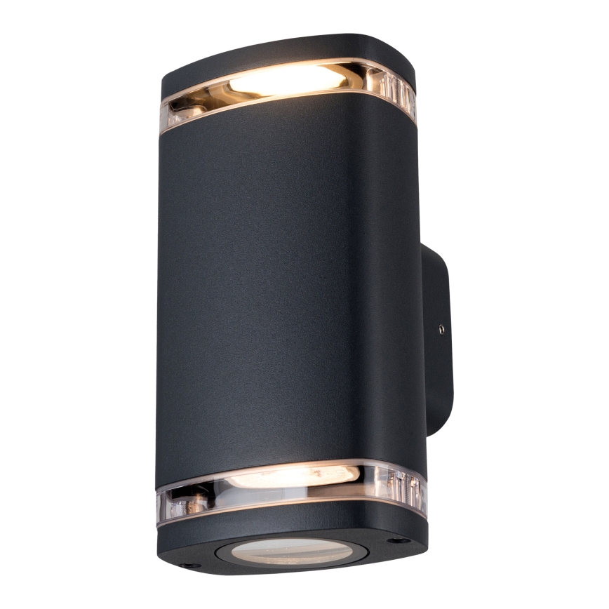 Iluminação de parede exterior ZEVI 2xGU10/10W/230V IP54 preto