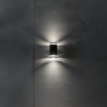 Iluminação de parede exterior ZEVI 2xGU10/10W/230V IP54 preto