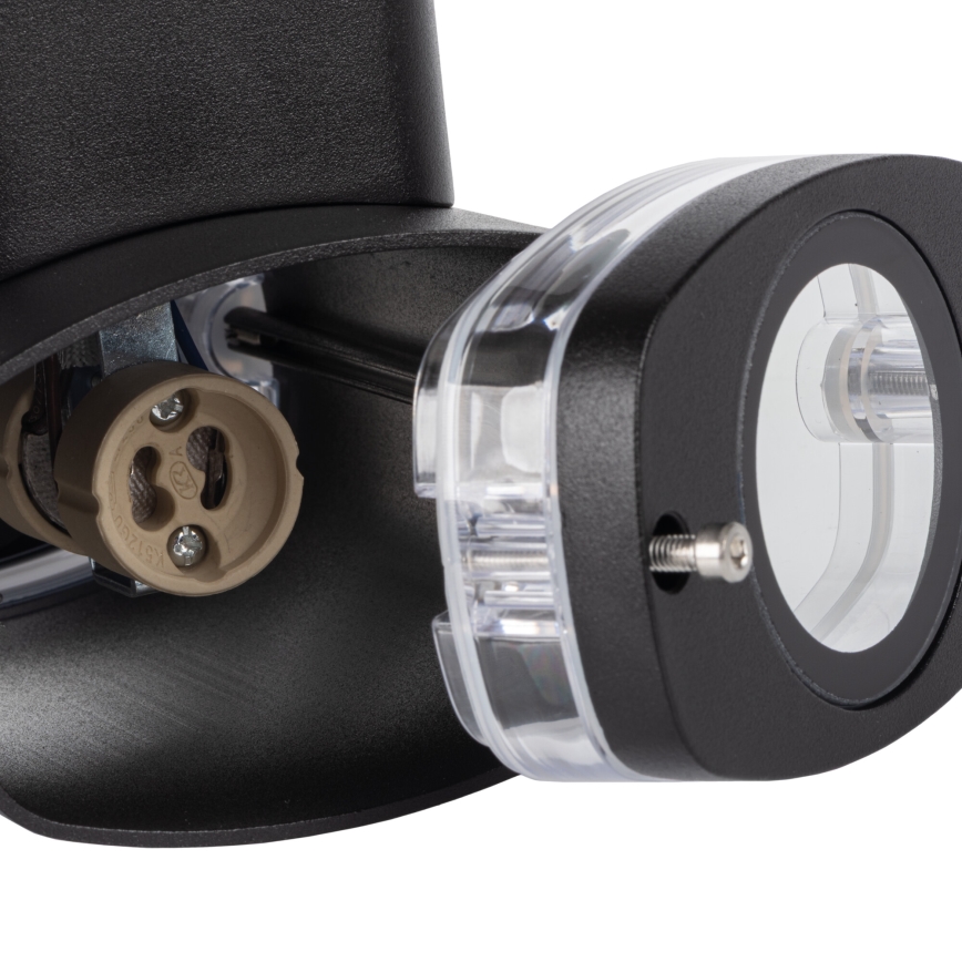 Iluminação de parede exterior ZEVI 2xGU10/10W/230V IP54 preto