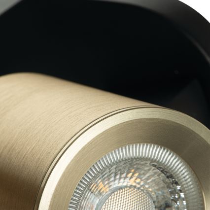 Foco de parede LAURIN 1xGU10/10W/230V latão/preto