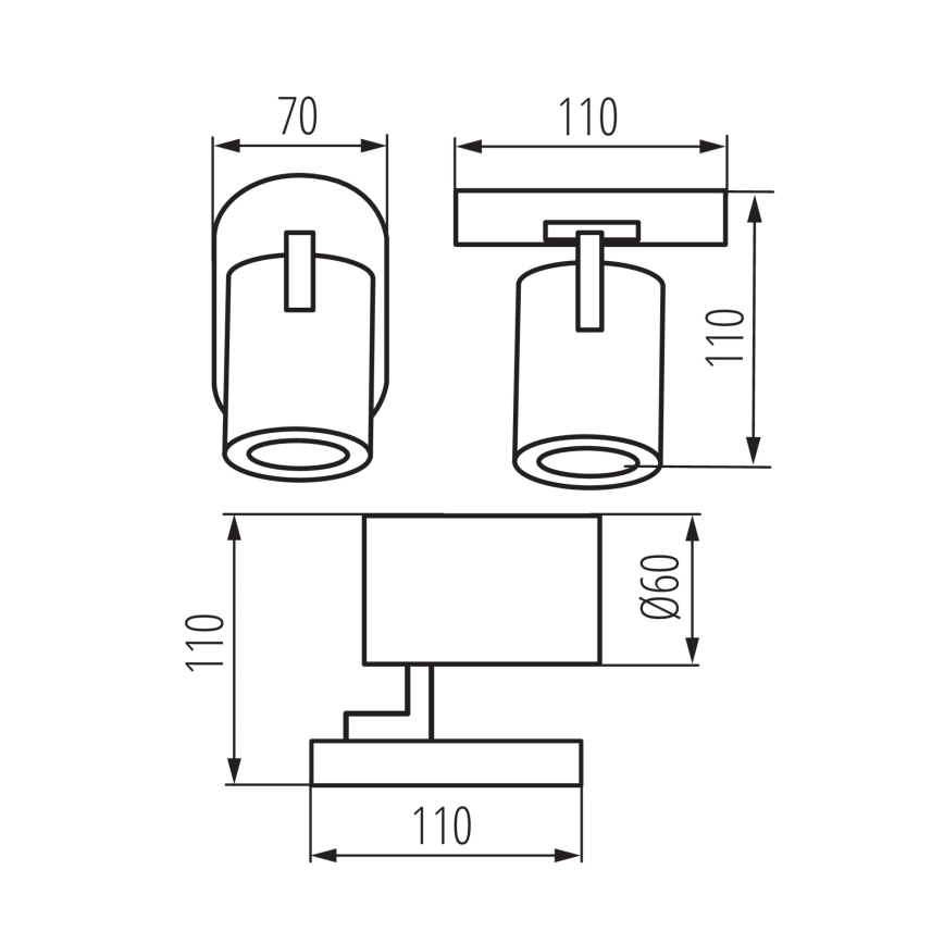 Foco de parede LAURIN 1xGU10/10W/230V latão/branco