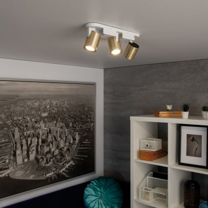 Foco LAURIN 3xGU10/10W/230V latão/branco