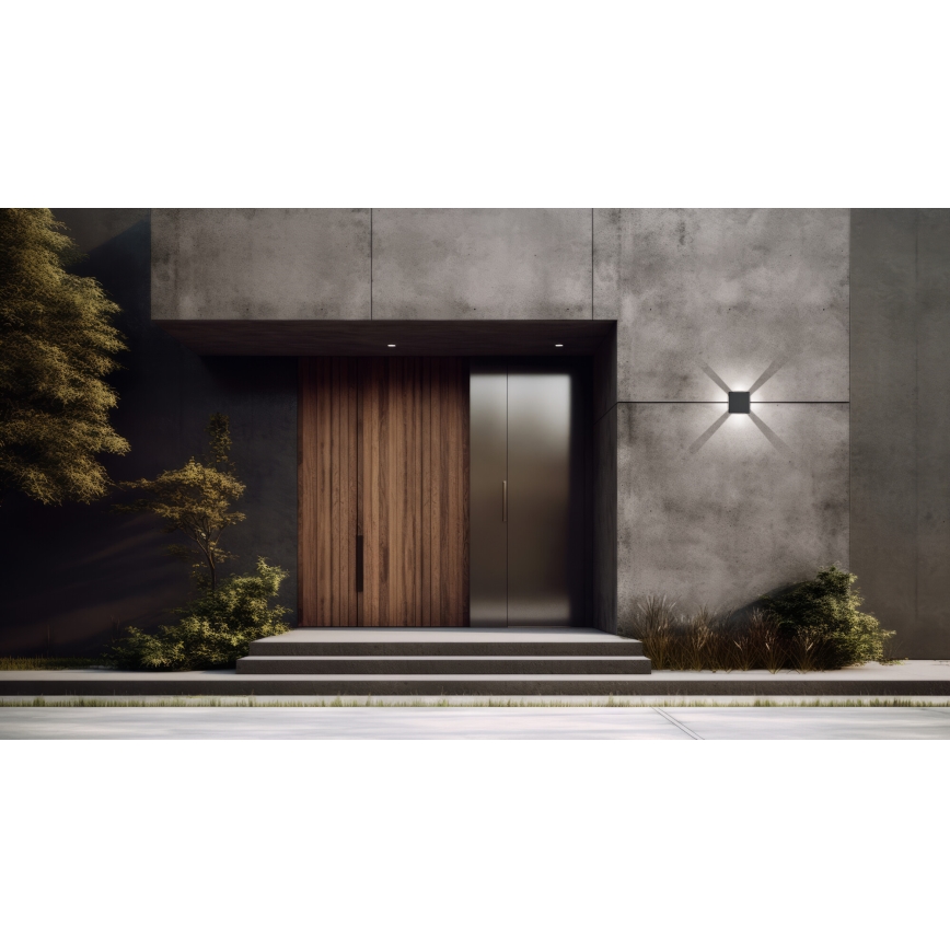 Aplique de parede exterior LED REFAZI LED/6W/230V IP54 preto