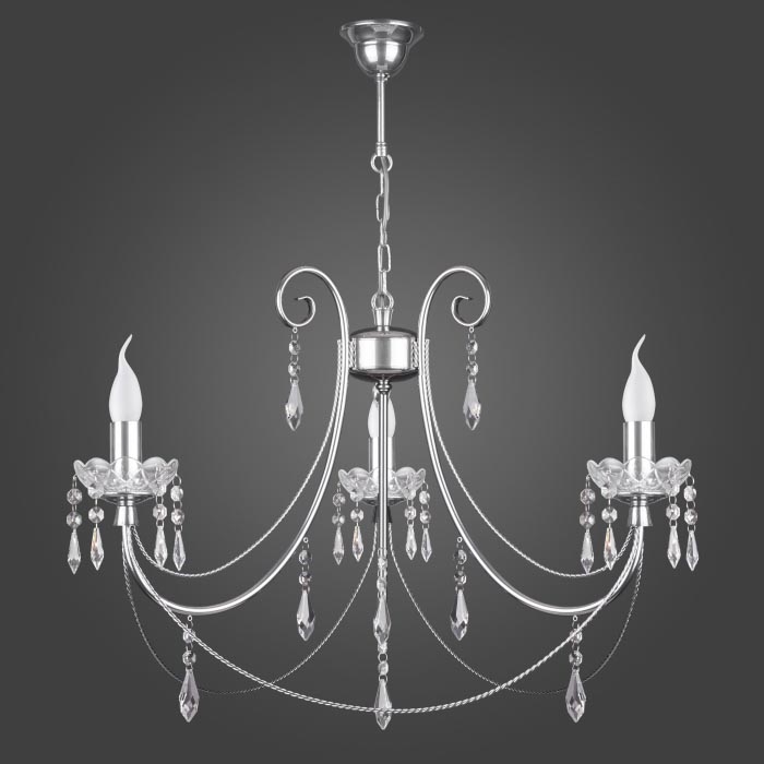 Kemar KN/3/CR - Candelabro CRISTAL 3xE14/60W/230V