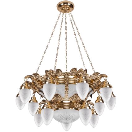 Kemar OW150 - Candelabro OURO EAGLE 15xE27/60W/230V + 6xE27/100W/230V