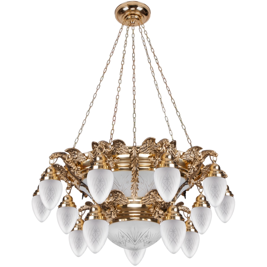 Kemar OW150 - Candelabro OURO EAGLE 15xE27/60W/230V + 6xE27/100W/230V