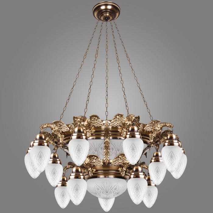 Kemar OW150/P - Candelabro OURO EAGLE 15xE27/60W + 6xE27/100W/230V