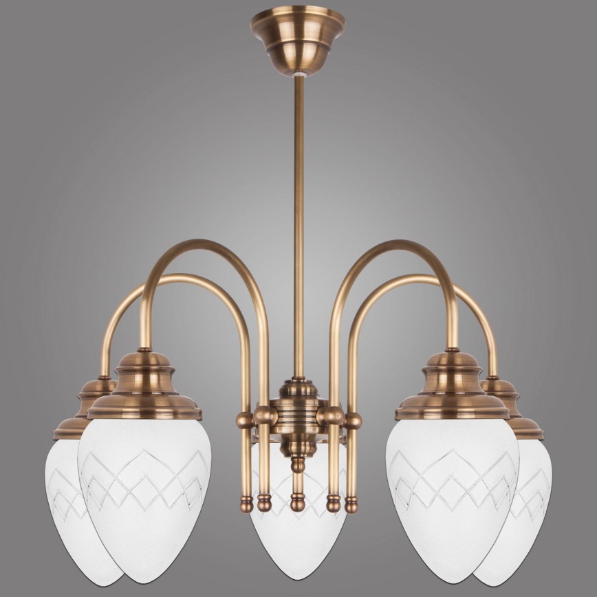 Kemar RI/5/M - Candelabro suspenso RINAMA 5xE27/60W/230V latão