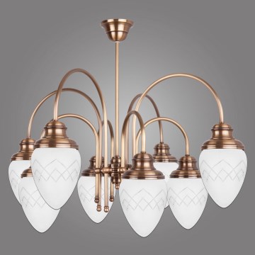 Kemar RI/8/M - Candelabro suspenso RINAMA 8xE27/60W/230V latão