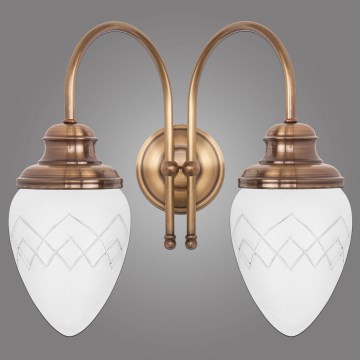 Kemar RI/K/2/M - Iluminação de parede RINAMA 2xE27/60W/230V latão