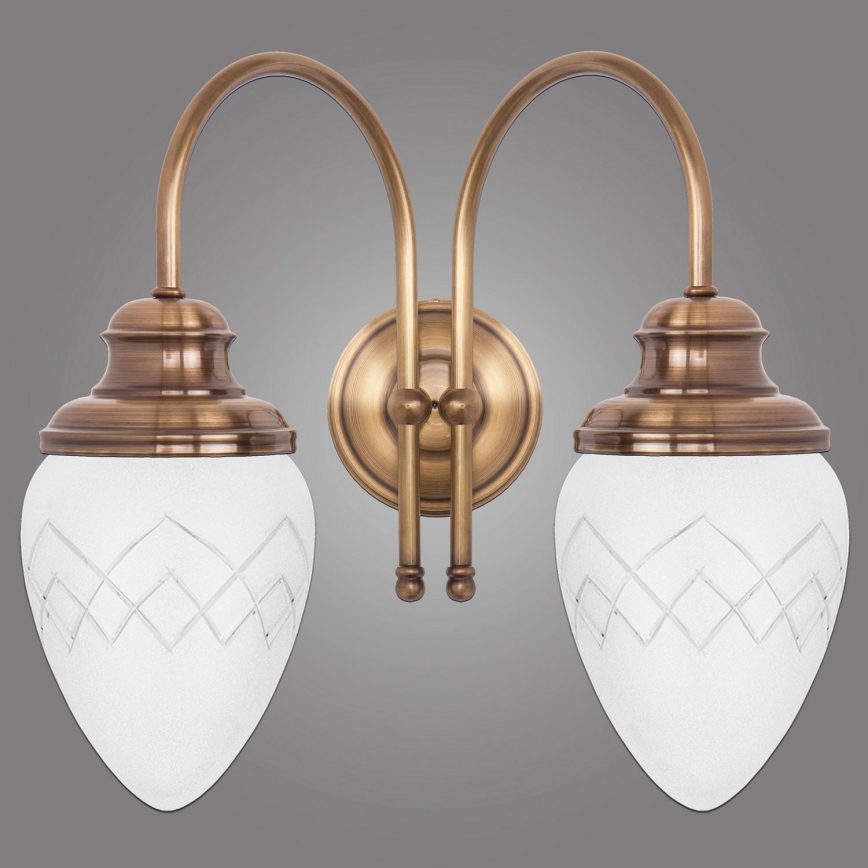 Kemar RI/K/2/M - Iluminação de parede RINAMA 2xE27/60W/230V latão