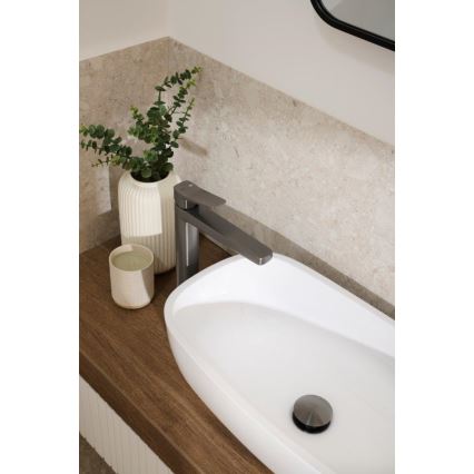KFA Armatura 4522-712-61 - Misturadora para lavatório + válvula de escoamento MALAGA 30,3 cm cinzento metálico