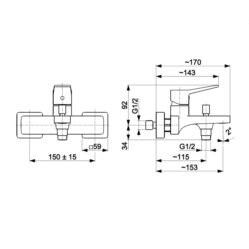 KFA Armatura 4524-010-34 - Misturador para banheira MALAGA ouro rosé