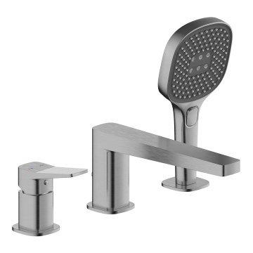 KFA Armatura 4525-210-61 - Misturador de banheira 3 furos MALAGA cinza metálico