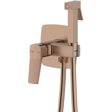 KFA Armatura 4529-512-34 - Misturadora para bidé com duchinha para instalação encastrada MALAGA ouro rosé