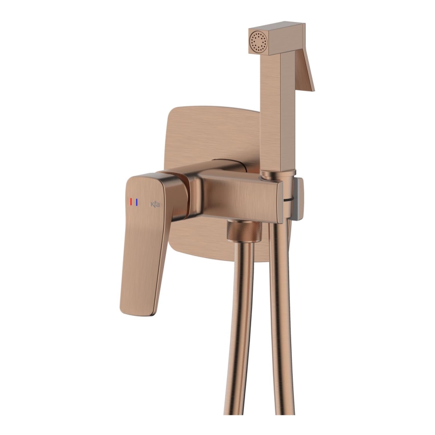 KFA Armatura 4529-512-34 - Misturadora para bidé com duchinha para instalação encastrada MALAGA ouro rosé